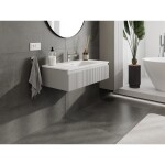 MEXEN/S - Rivel koupelnová skříňka 90 cm s umyvadlem Otis, 1 šuplík, reliéf , šedá mat/bílá mat 91A20-09023-1-BF62-W18M01