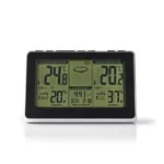 Nedis Meteorologická stanice černá / Vnitřní a Venkovní / Předpověď počasí / Zobrazením času / LCD (WEST400BK)