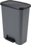 CURVER Odpadkový koš Compatta šedý / Pedálové otevírání / 50 l / Tiché zavírání víka (249810)
