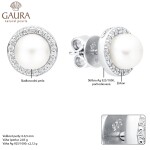 Stříbrné náušnice s bílou 6-6.5 mm perlou Armonda, stříbro 925/1000, Bílá