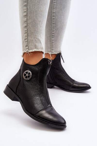 Dámské kotníčkové boty na ploché podrážce se zipem béžové Loratie 37