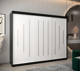 Šatní skříň Abi Y0 Barva korpusu: Černá, Rozměry: 250 cm, Dveře: Bílá