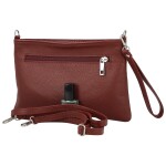 Módní dámská kožená mini crossbody kabelka Kaliopi, vínová