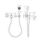 AXOR - One Vanová baterie pod omítku, 3-otvorová instalace, kartáčovaný bronz 48444140