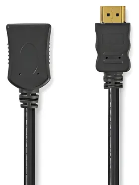 Nedis HDMI prodlužovací kabel černá / Prodlužovací kabel / 4K 60Hz / ARC / 10,2 Gbps / Ethernet / 2 m (CVGL34096BK20)