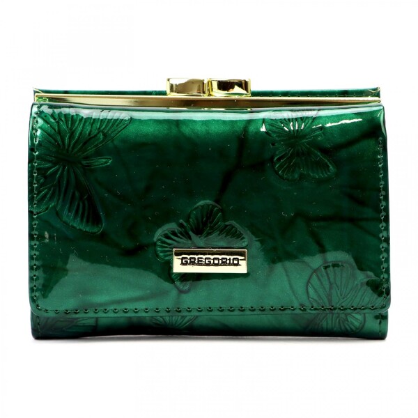 Luxusní dámská kožená peněženka s motýlky Gregorio Sihle, zelená