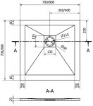 MEXEN/S - Stone+ čtvercová sprchová vanička 80 x 80, bílá, mřížka zlatá 44108080-G