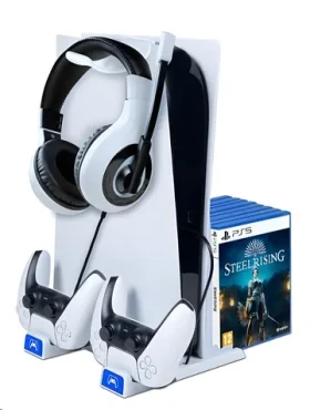 BigBen nabíjecí stojan pro PlayStation 5 / Stojan / pro PS5 a PS5 Slim / 2x DualSense / USB-C (PS5SCHARGESTAND)