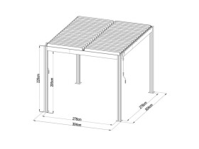 Lanit Plast hliníková bioklimatická pergola Basic 3 x 2,5 m LG4288