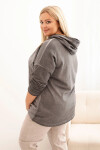Dámská mikina Plus Size s kapucí a potiskem, grafitová UNI