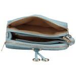 Trendy dámská koženková crossbody MaxFly Maira, světle modrá