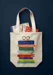 Rifle Paper Co. Plátěná taška Tote Book Club, přírodní barva, textil