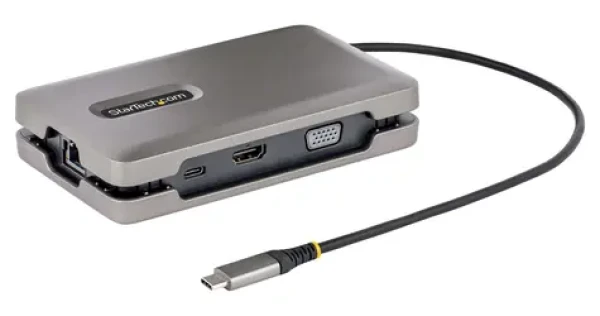 StarTech USB-C Multiport Adaptér šedá / USB-C hub / HDMI / Ethernet RJ45 / 2x USB-A / 0,25m kabel (DKM31C3HVCPD)