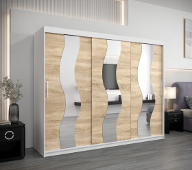 Šatní skříň Abi Se Barva korpusu: Bílá, Rozměry: 250 cm, Dveře: Dub sonoma