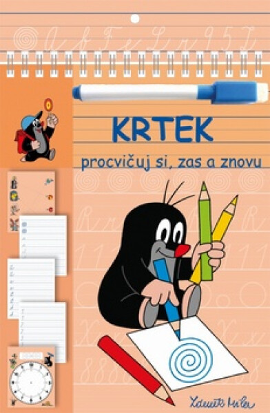 Krtek - Stíratelné listy A5 s popisovačem - Procvičuj si, zas a znovu - Zdeněk Miler