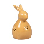 Det Gamle Apotek Keramický svícen Happy Easter Bunny Yellow větší, oranžová barva, keramika