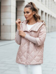 Dámská přechodná prošívaná bunda oversize PUFFILOF růžová FashionStreet TY4854 XL