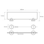 SAPHO - X-ROUND E skleněná polička 300x130, mléčné sklo, chrom XR601