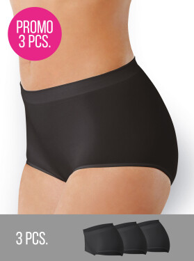 3PACK- Kalhotky s vyšším pasem bezešvé Culotte Intimidea Barva: Černá, Velikost XXL
