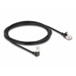 Delock 80306 RJ45 síťové kabely, propojovací kabely CAT 6A S/FTP 2.00 m černá Zahnutý kabelový vývod 1 ks