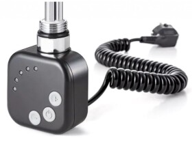 HOPA - Topná tyč BURGH s termostatem a časovačem - Barva topné tyče - Černá, Typ připojení - Kroucený kabel, Výkon topné tyče - 120 W RDOHT212014