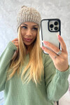 Fleecová čepice Melisa K241 beige+grey UNI