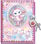 ALLTOYS Deník se zámkem Kočička / Zápisník / 18x14 cm (530BK)