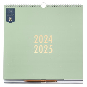 Busy B Rodinný týdenní kalendář s propiskou Sage 2024/25, zelená barva, papír