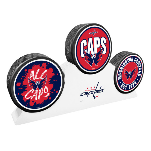 Mustang Puk Washington Capitals NHL 3 Puck Podium Set