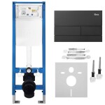 REA - Podomítkový Instalační Set Slim 024N pro WC s Tlačítkem T Black Matt KPL-E1056