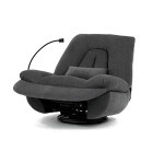 Polohovací křeslo, elektrické zabudované ovládání, šedá, látka, TV-7089 GREY2