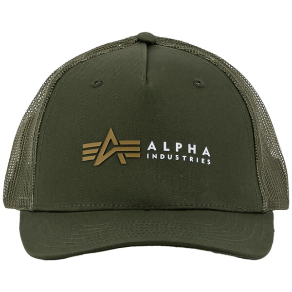 Alpha Industries Čepice Baseball Label Trucker Cap olivová tmavá