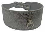HUHUBAMBOO Obojek Metal titanový M / Obojek pro psy / Pro chrty / 40 mm x 29-34 cm / Hovězí kůže (355419)
