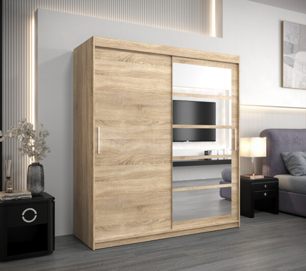 Šatní skříň Abi Ro1 Barva korpusu: Dub Sonoma, Rozměry: 180 cm, Dveře: Dub sonoma