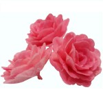 Dekorace oplatková - Růže velká 55 mm, fuksiová, 15 ks