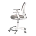 Dětská židle, výškově nastavitelná, šedá síťovina, KA-C806 GREY