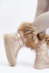 Dámské Sněhule S Kožíškem Béžové Big Star MM274380 37