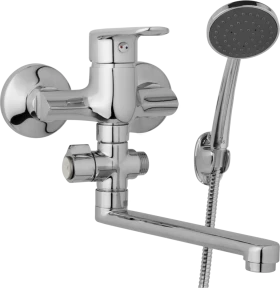 JB Sanitary Nástěnná umyvadlová a sprchová baterie FINERY, rozteč 100 mm, otočný přepínač, s příslušenstvím, ramínko 200 mm F10 32 01