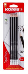 Kores Trojhranná tužka č. 2 = HB s gumou 4 ks