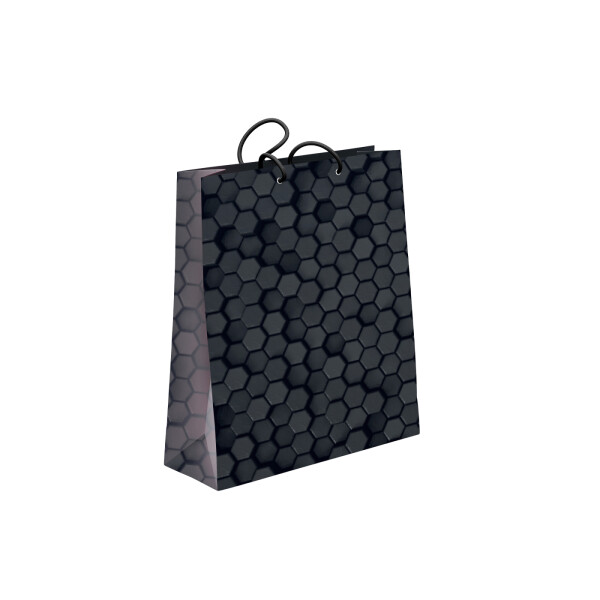 Dárková taška malá - Černé hexagony (17,8 × 9,8 × 22,9 cm) - Albi