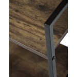 Regál, 5 polic, dekor staré dřevo, MDF, černý lak