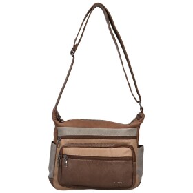 Trendy dámská koženková crossbody kabelka Fina, taupe