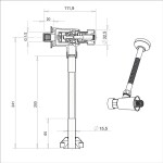 MEREO - Pisoárová sada s tlačným ventilem 1/2" x 1/2" CBT805S