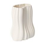 Ferm Living Kameninová váza Moire Off-white 20 cm, bílá barva, keramika