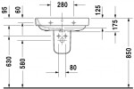 DURAVIT - Happy D.2 Umyvadlo 65x50 cm, s přepadem, s otvorem pro baterii, bílá 2316650000