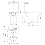 AQUALINE - VERMET WC kombi, spodní/zadní odpad, bílá VR038