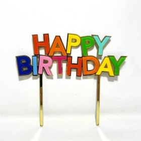 Dortisimo Zapichovací dekorace na dort barevná Happy Birthday