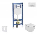 GEBERIT - Duofix Set předstěnové instalace, klozetu a sedátka Ideal Standard Tesi, tlačítka Sigma50, Aquablade, SoftClose, alpská bílá SANI11CD3141