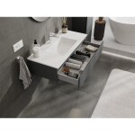 MEXEN/S - Orio koupelnová skříňka 100 cm s umyvadlem Otis, 1 šuplík, grafit mat/bílá mat 91A10-10023-1-BF66-W18M01