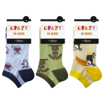 Zábavné nízké crazy ponožky unisex setu páry crazy IN-SHOE SOCKS 3x BELLINDA hnědá